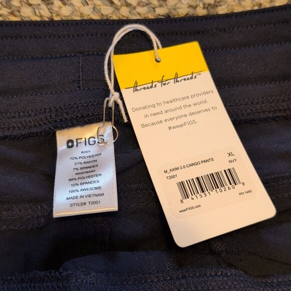 NWT Figs Men's Technical Collection Axim Cargo Pants Navy Blue Size XL - Picture 3 of 6